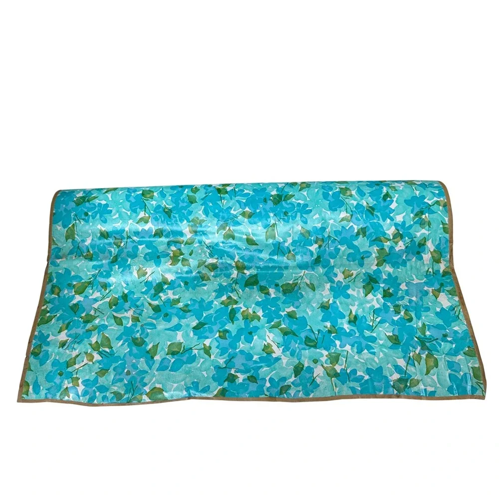 Vintage Carlan Blue Floral Self Adhesive Vinyl Roll 18 Inch Shelf Liner Retro